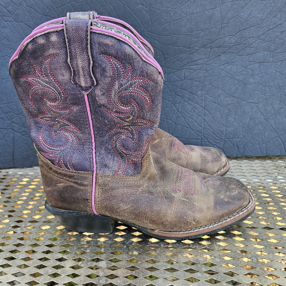 Dan Post Majesty Purple Cowboy Western Boots Youth 3D